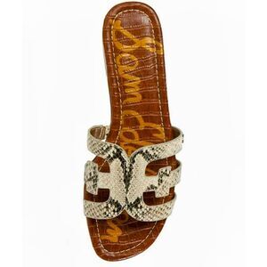 SAM EDELMAN Bondi Snake Printed Leather Slide Sandal Size 6M